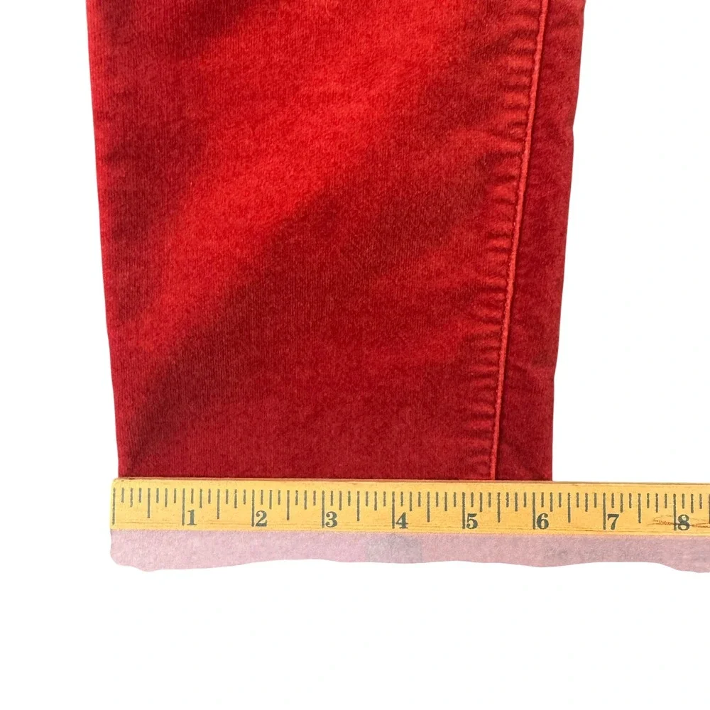 Pure Collection Red Corduroy Pants Straight Leg Womens Size 2R UK 8R EU 34R